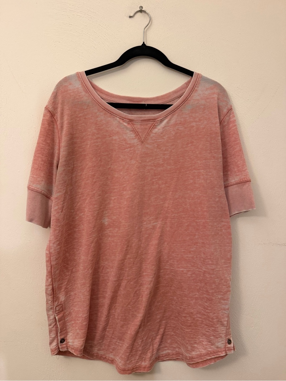 Jane and Delancey Muted Coral Short-Sleeve Crewneck Sweater